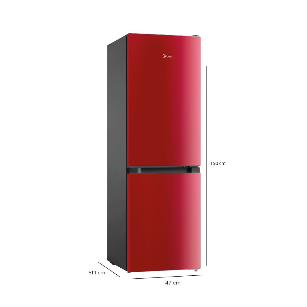 Refrigerador Bottom Freezer Frío Directo Rojo 169 lts