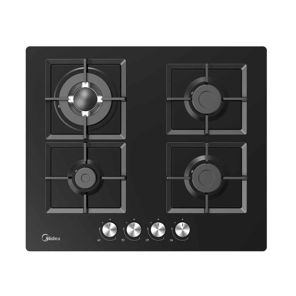 Encimera a Gas 4 Quemadores Negra 60cm