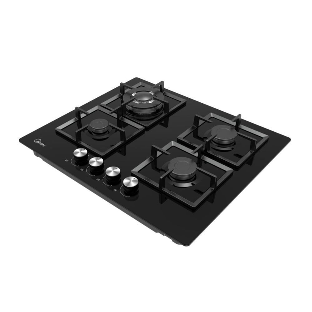 Encimera a Gas 4 Quemadores Negra 60cm