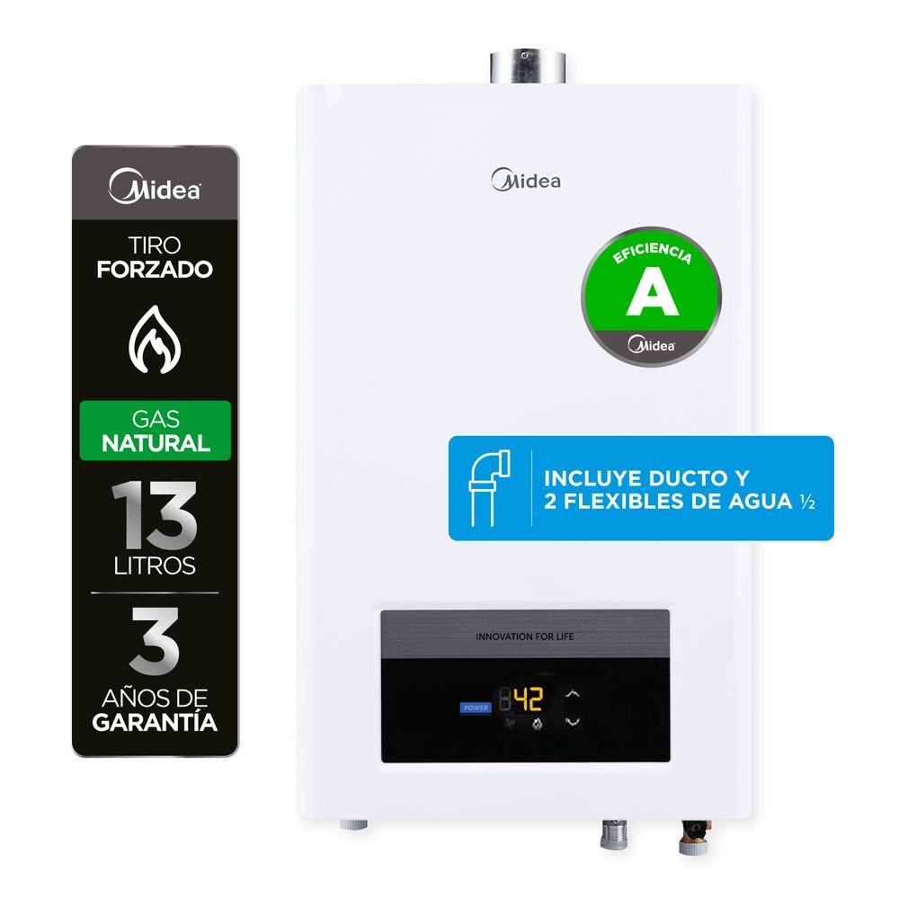 Calefont 13 Litros Tiro Forzado Gas Natural Midea