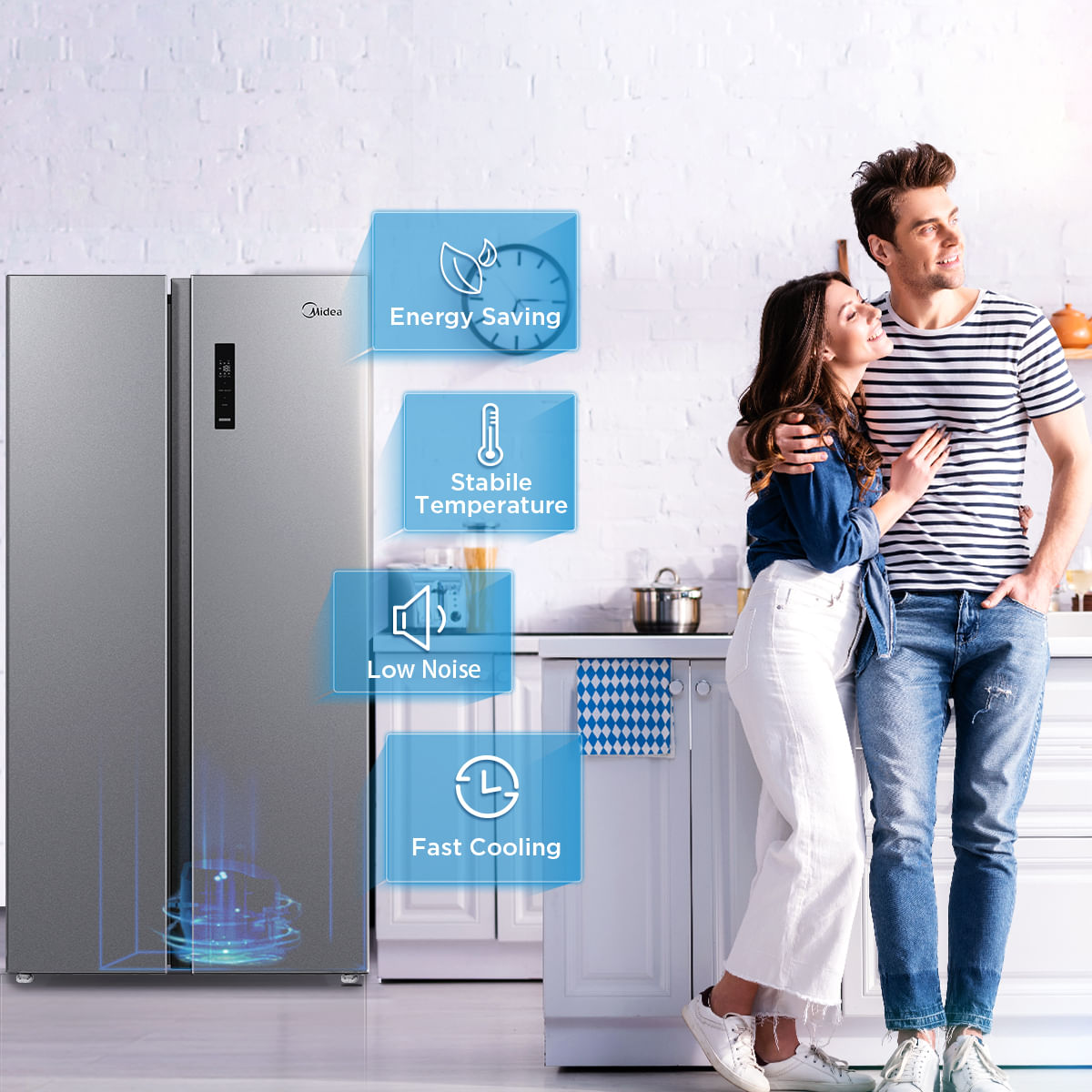 Refrigerador Side By Side No Frost 555 Litros | Midea