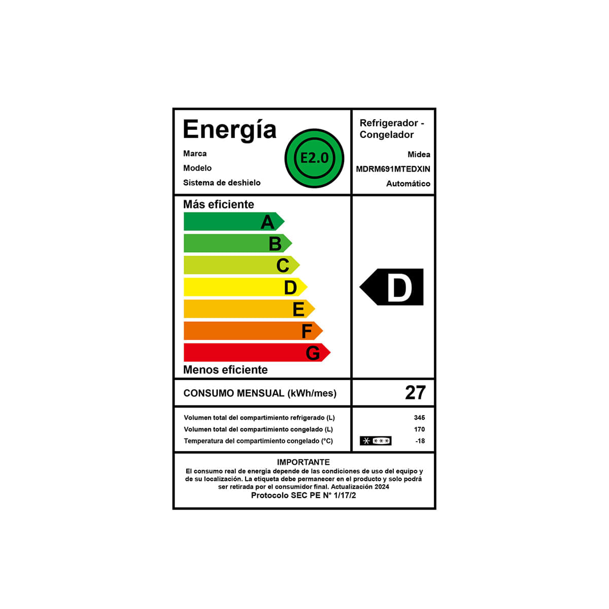 Refrigerador 515 litros No Frost Inverter Multidoor WiFi | Midea